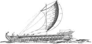 "Trireme" by F. Mitchell, Department of History, United States Military Academy - http://www.au.af.mil/au/awc/awcgate/gabrmetz/gabr0066.htm. Licensed under Public Domain via Commons - https://commons.wikimedia.org/wiki/File:Trireme.jpg#/media/File:Trireme.jpg