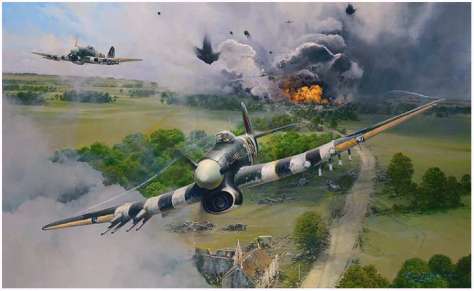 Typhoons in the 'Falaise Pocket', a dramatic painting by Robert Taylor
